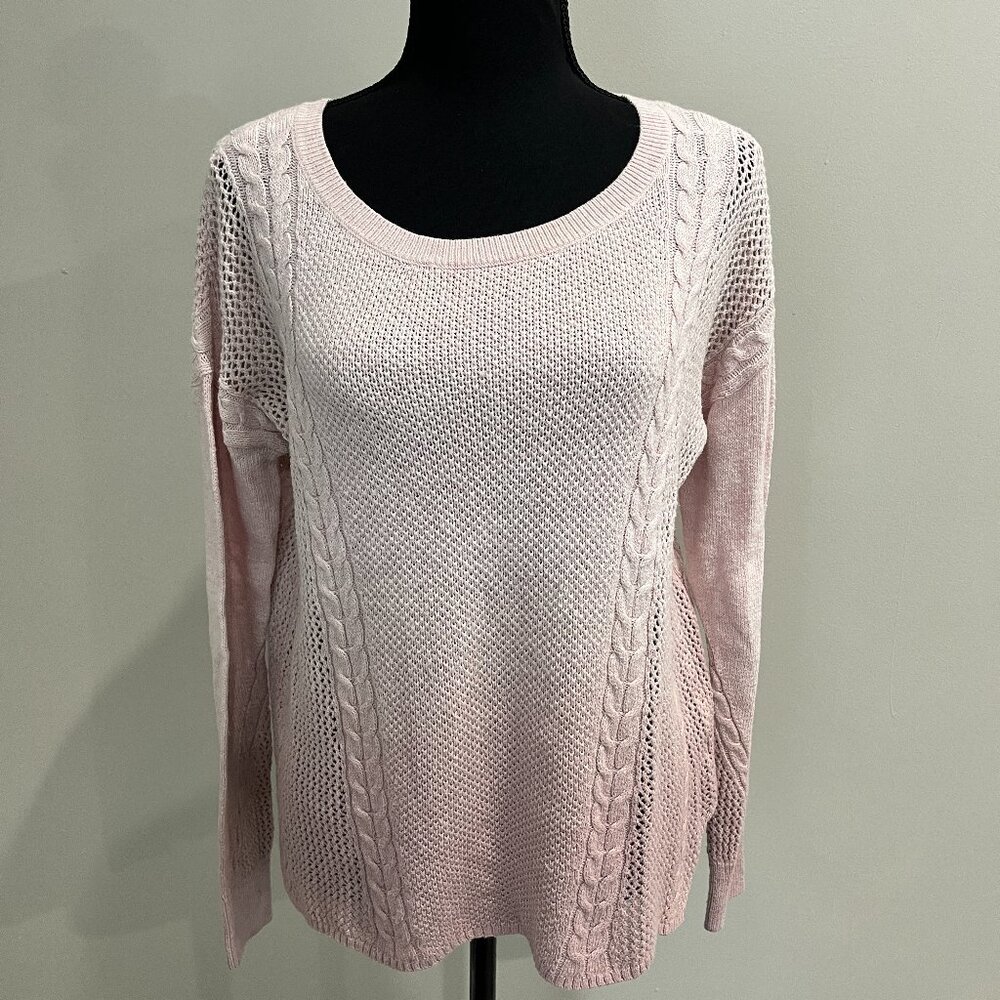 American Eagle Mixed Stitch Sweater - Blush Pink - Size Small